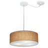 Lustre Pendente Cilíndrico Com Desvio de Centro Vivare Md-4255 Cúpula em Tecido 40x15cm - Bivolt - P - 1