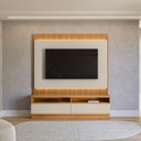 Ver imagem 1 de Rack com Painel Ripado para TV até 70 Polegadas com LED MDF 180CMX198CM São Paulo Branco
