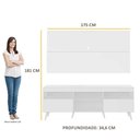 Ver imagem 7 de Rack Retrô com Painel para TV até 65" Multimóveis Flórida FG3133 Branco