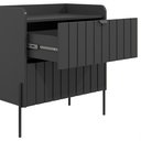 Ver imagem 6 de Mesa de Cabeceira Industrial Grafite para Cama Moriah 60cm:preto/grafite