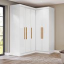 Ver imagem 1 de Guarda-Roupa Modulação 2 Canto com Puxadores MDF Paris Branco