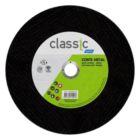 Disco de Corte Classic 254x3,2x25,40mm - 66253370157 - NORTON Disco de Corte Classic AR-302 2 Telas 