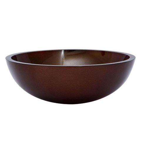 Cuba Redonda De Vidro 30X30Cm Marrom Para Banheiro