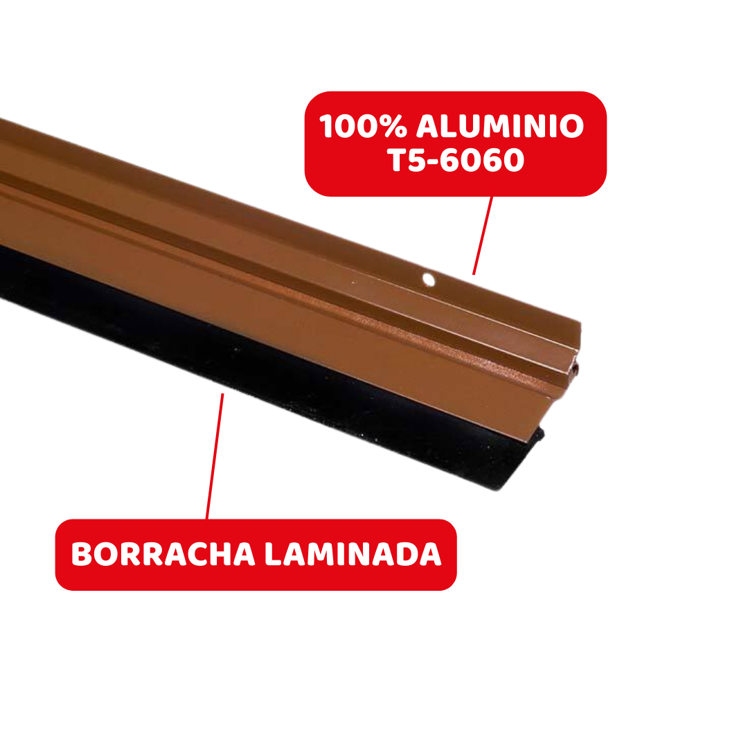 Rodo Vedador Veda Porta Alumínio Borracha Multiuso 90cm Marrom - 3