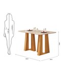 Ver imagem 3 de Mesa de Jantar Karen 1360 Tampo Chanfrado 2026 Marrom/Cedro/Off White