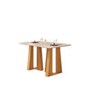 Ver imagem 2 de Mesa de Jantar Karen 1360 Tampo Chanfrado 2026 Marrom/Cedro/Off White