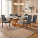 Ver imagem 2 de Mesa de Jantar Alvorada 180cm Tampo Mdf Vidro Canto Copo com 6 Cadeiras Lira