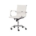 Ver imagem 1 de Cadeira Escritório Branca Base Giratória Cromada Ajustável