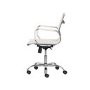 Ver imagem 3 de Cadeira Escritório Branca Base Giratória Cromada Ajustável