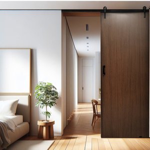 Porta de Madeira Celeiro Sobrepor 215x90cm Melamínica Mdf Ultra Mgm