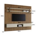 Ver imagem 3 de Painel Ripado para Tv 280cm com Prateleira e Nicho 100% Mdf Cor:louro e Luna com Preto
