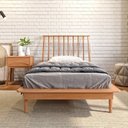Ver imagem 2 de Cama de Solteiro + 1 Mesa de Cabeceira Nordik Marrom/Caramel