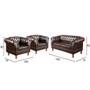 Ver imagem 3 de Conjunto Sofá Chesterfield Lugares 2 Poltronas Dom Pedro Marrom