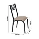 Ver imagem 5 de Conjunto Jade Flex 1,36m Tampo Laminado com 6 Cadeiras Marrom/Preto Fosco/Bege/Carvalho
