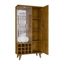 Ver imagem 7 de Cristaleira Elba Ripado Real Portas de Vidro Pés de Madeira Maciça 12 Nichos Garrafeiros