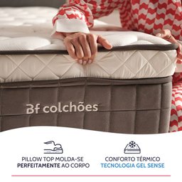 Colchão Viúva Bf Mola Ensacada Espuma D33 Viscoelástico 128x188 - 6
