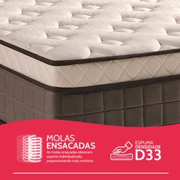 Colchão Viúva Bf Mola Ensacada Espuma D33 Viscoelástico 128x188 - 4