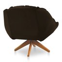 Ver imagem 4 de Kit 02 Poltronas Califórnia Giratória Veludo Base de Madeira - Pallazio Marrom