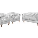 Ver imagem 1 de Conjunto Sofá Chesterfield Lugares 2 Poltronas Dom Pedro Courissimo Branco