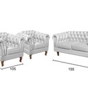 Ver imagem 2 de Conjunto Sofá Chesterfield Lugares 2 Poltronas Dom Pedro Courissimo Branco