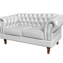 Ver imagem 3 de Conjunto Sofá Chesterfield Lugares 2 Poltronas Dom Pedro Courissimo Branco