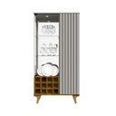 Ver imagem 6 de Cristaleira Elba Ripado Real Portas de Vidro Pés de Madeira Maciça 12 Nichos Garrafeiros