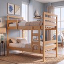 Ver imagem 1 de Cama Beliche 195x95cm Solteiro Siena 2 em 1 - Nature