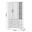 Ver imagem 3 de Cômoda para Quarto com 2 Portas, 6 Gavetas e Pés Itaúna Branco