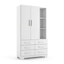 Ver imagem 2 de Cômoda para Quarto com 2 Portas, 6 Gavetas e Pés Itaúna Branco