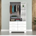 Ver imagem 5 de Cômoda para Quarto com 2 Portas, 6 Gavetas e Pés Itaúna Branco