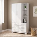 Ver imagem 1 de Cômoda para Quarto com 2 Portas, 6 Gavetas e Pés Itaúna Branco