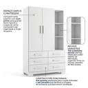 Ver imagem 4 de Cômoda para Quarto com 2 Portas, 6 Gavetas e Pés Itaúna Branco