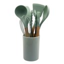 Ver imagem 1 de Conjunto de Utensílios de Cozinha de Silicone - 8 Peças Cor:verde Claro