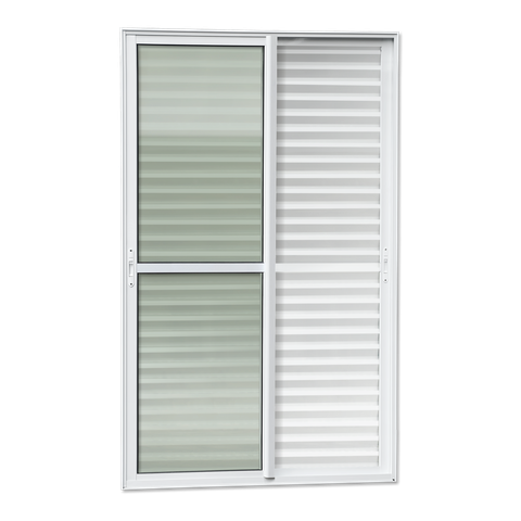 Porta Correr Venez. 3F.Móv.210 x 150 Elite c/Fecho Autom V.Liso Branco Brimak