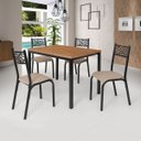 Ver imagem 6 de Conjunto Jade Flex 1,10m Tampo Laminado com 4 Cadeiras Marrom/Preto Fosco/Bege/Amendoa