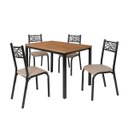 Ver imagem 5 de Conjunto Jade Flex 1,10m Tampo Laminado com 4 Cadeiras Marrom/Preto Fosco/Bege/Amendoa