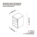 Ver imagem 3 de Gaveteiro Volante 04 Gavetas Corporativa para 2 Pessoas