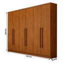 Ver imagem 3 de Guarda Roupa Casal Livorno Plus 6 Portas 4 Gavetas Cinamomo - Novo Horizonte
