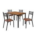 Ver imagem 5 de Conjunto Jade Flex 1,10m Tampo Laminado com 4 Cadeiras Marrom/Preto Fosco/Caramelo/Amendoa