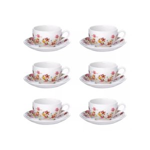 Jogo de 6 Xícaras Chá Le Jardin 160 ml Porcelana - Haüskraft JGCH062