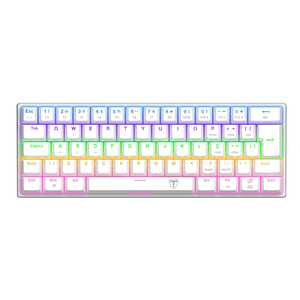 Teclado Gamer Arena 60% Rgb Switch Brown Branco T-dagger