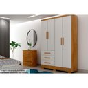 Ver imagem 1 de Guarda Roupa Solteiro 4 Portas e 3 Gavetas C/pés Encant/berlim Cumaru/fendi - Novo Horizonte