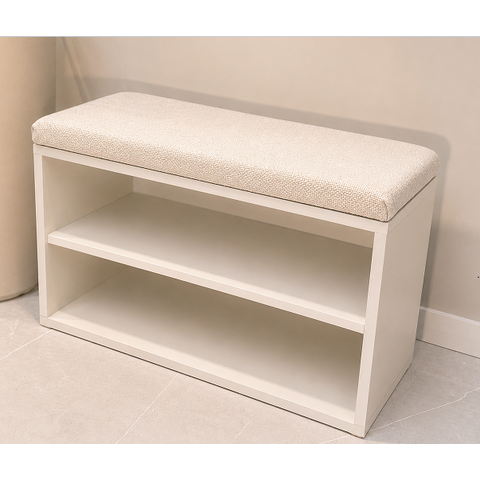 Banco Organizador Duo Space 100% MDF com Assento Estofado - Robusto e Sofisticado