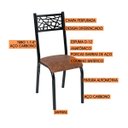 Ver imagem 6 de Conjunto Jade Flex 1,36m Tampo Laminado com 6 Cadeiras Marrom/Preto Fosco/Caramelo/Amendoa