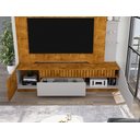 Ver imagem 5 de Estante para TV e Home Theater Ripado para TV até 75 Polegadas MDF 210CMX186CM 1 Gaveta 2 Portas Marrom