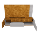Ver imagem 4 de Estante para TV e Home Theater Ripado para TV até 75 Polegadas MDF 210CMX186CM 1 Gaveta 2 Portas Marrom