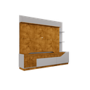 Ver imagem 2 de Estante para TV e Home Theater Ripado para TV até 75 Polegadas MDF 210CMX186CM 1 Gaveta 2 Portas Marrom