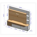 Ver imagem 3 de Estante Ripado para TV até 75 Polegadas MDF 210CMX186CM 1 Gaveta 2 Portas Marrom