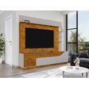Ver imagem 1 de Estante para TV e Home Theater Ripado para TV até 75 Polegadas MDF 210CMX186CM 1 Gaveta 2 Portas Marrom