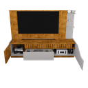 Ver imagem 6 de Estante para TV e Home Theater Ripado para TV até 75 Polegadas MDF 210CMX186CM 1 Gaveta 2 Portas Marrom